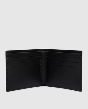 Off-White Чорне шкіряне портмоне з принтом емблеми та логотипом OMNC085S26LEA001