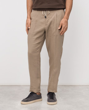 Peserico Бежеві штани з льону R54274D02597