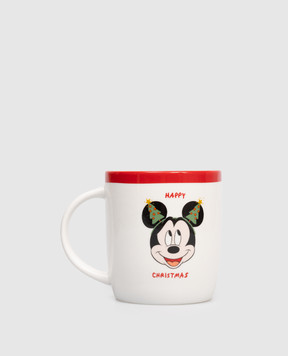 Disney Біла керамічна чашка Mickey Mouse with Christmas tree-shaped ears DN25334
