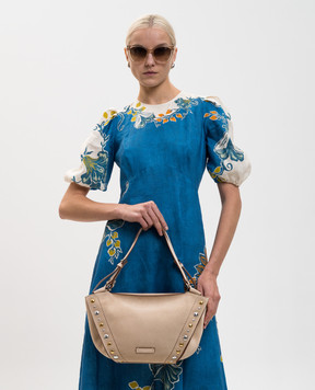 Gianni Chiarini Бежевая замшевая сумка-тоут Bloom BS12376CMBRC