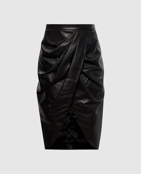 Balmain Черная кожаная юбка SK0000000005