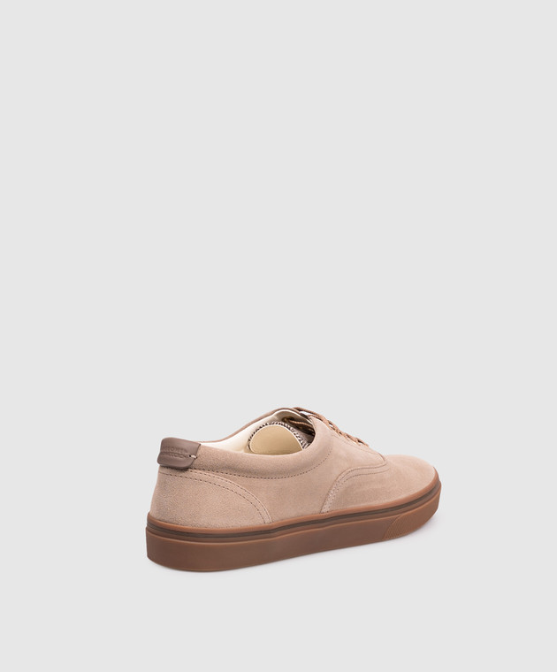 Brunello Cucinelli Коричневые замшевые кеды MZUEIVZ354 изображение 3