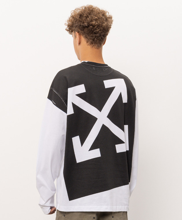 Off-White Белый лонгслив с логотипом Arrow 44MAB09CF26J001 изображение 4