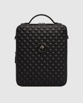 Stefano Ricci Чорна шкіряна сумка з брендовим тисненням ND218GTUMR1MR