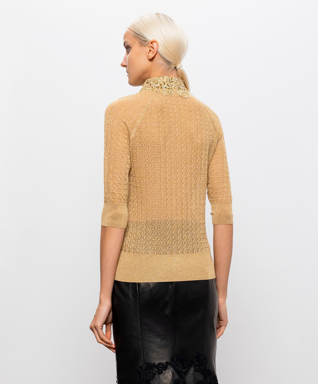 Ermanno Scervino Бежеве поло з люрексом D495L701APCTNYX зображення 4