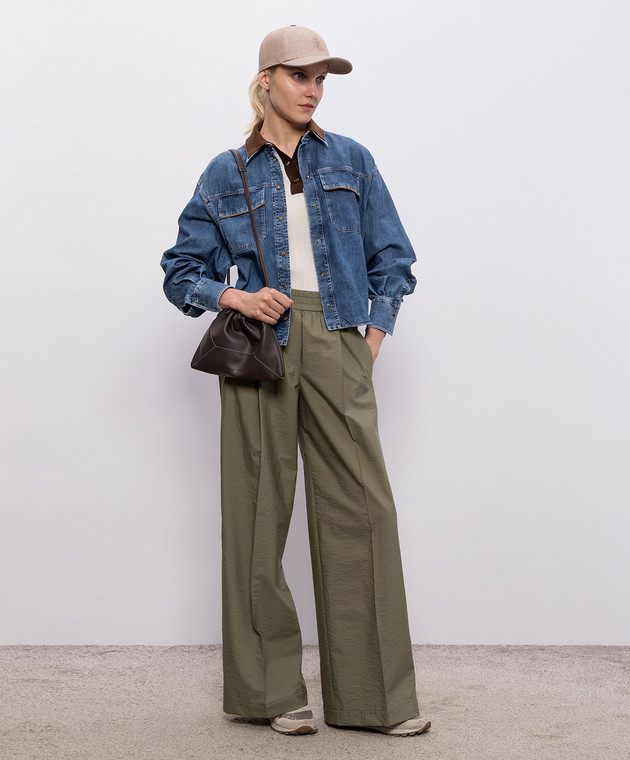 Brunello Cucinelli Поло кольору айворі з вовни та кашеміру в рубчик M14817205 зображення 2