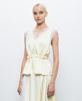 3.1 Phillip Lim Желтый топ с кружевом S26121816SKY