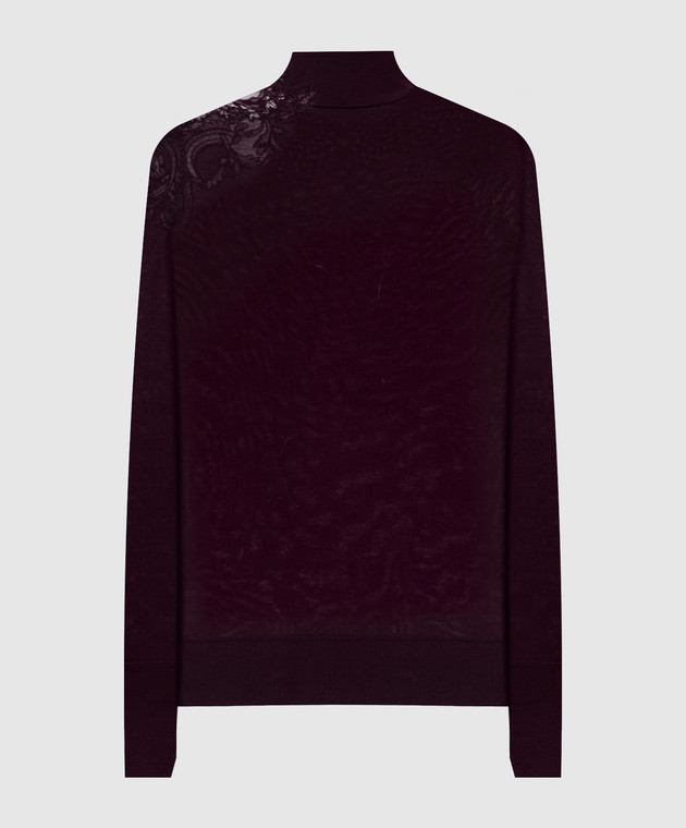 Ermanno Scervino Фиолетовый гольф из шерсти с кружевом D495M310EAPATL