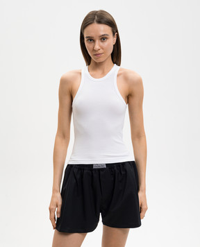 Balenciaga Біла майка з вишивкою логотипа 871728TUVA9