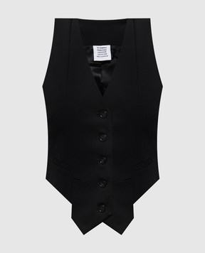 Vetements Чорний жилет з вовни WE76TV360B