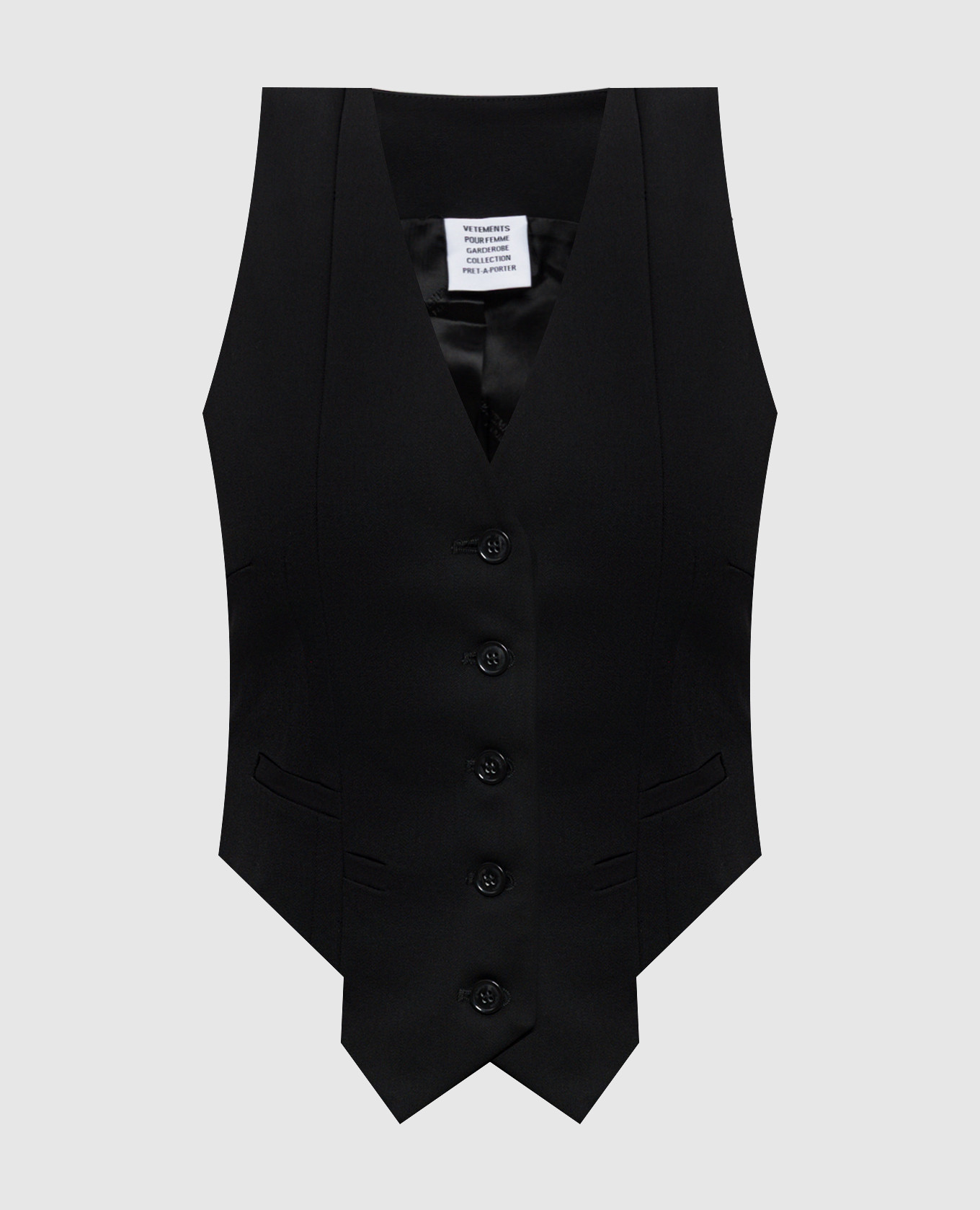 Чорний жилет з вовни