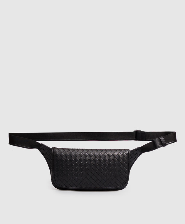 Bottega Veneta Чорна шкіряна поясна сумка Veneto 876334V6SE0