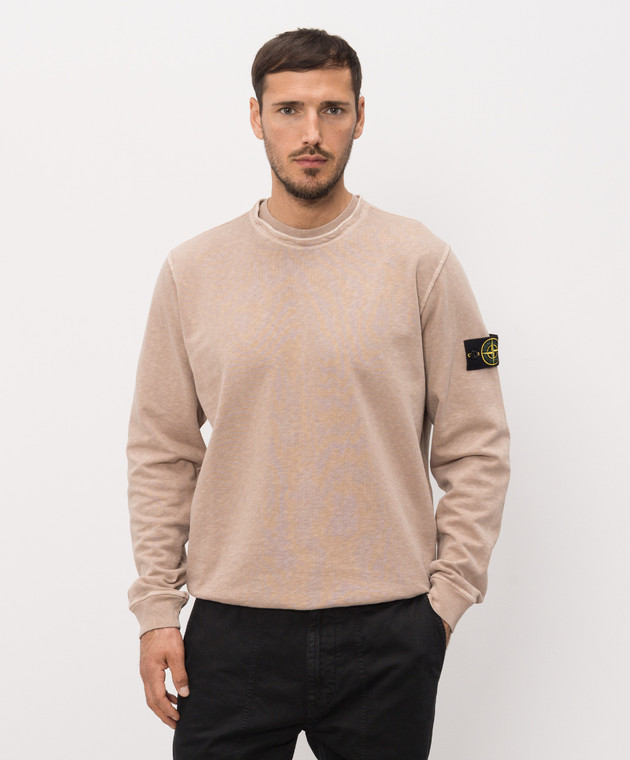 Stone Island Бежевый свитшот с патчем логотипа L1S156100034S0060 изображение 3