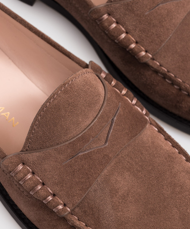 Stuart Weitzman Коричневые замшевые лоферы LOTTIE SK307 изображение 5