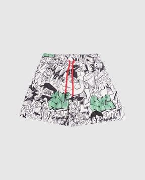 Sprayground Дитячі білі шорти Create Your World SPY1416