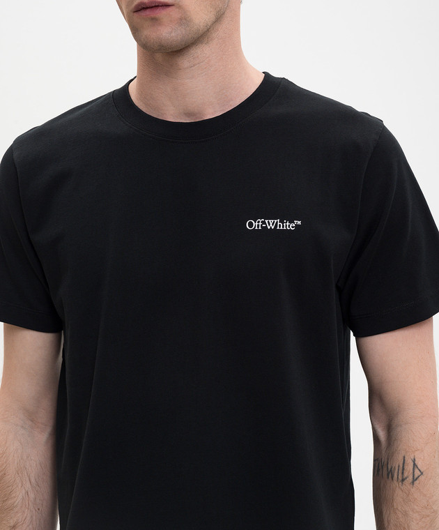 Off-White Чорна футболка з емблемою Metal Arrow 44MAA027S26J001 зображення 5