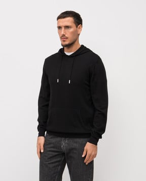 MooRER Чорне худі ZANE з вовни ZANEW12