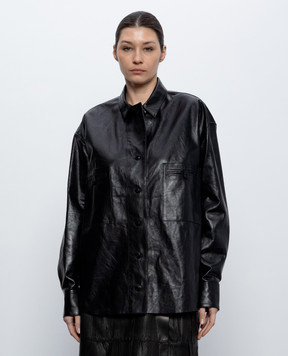 Ermanno Scervino Чорна шкіряна сорочка D482I750IHK