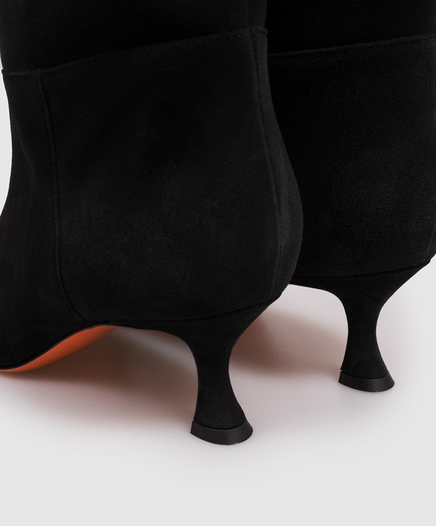 Santoni Черные замшевые сапоги WSIS72427HI2NHZW изображение 5