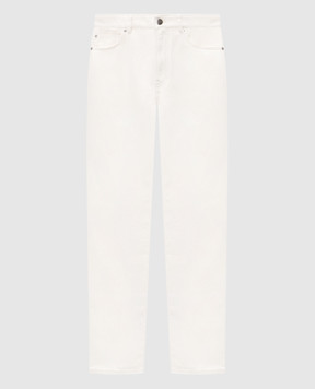 Agnona Білі джинси з льоном з патчем логотипа T711U5YU2130