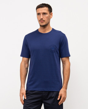 Stefano Ricci Синя футболка з вишивкою логотипа MNH6105090803