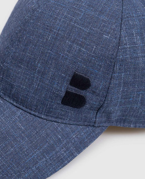 Brett Johnson Синяя кепка из шерсти, шелка и льна с эмблемой SS26CAP13Z470OCE1