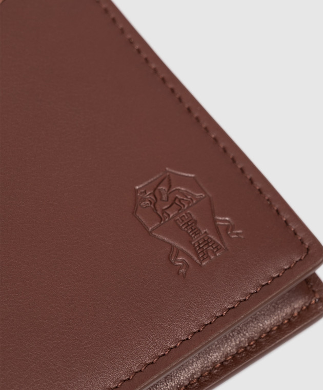 Brunello Cucinelli Коричневый кожаный портмоне Smooth MWZNBU006 изображение 4