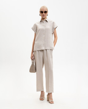 Peserico Бежевые брюки из льна P0430102629