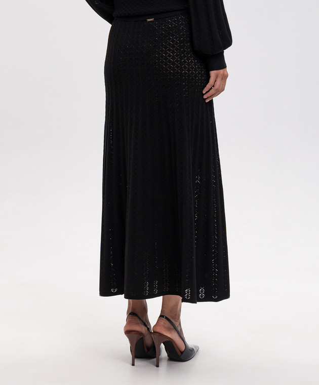 Twinset Черная юбка миди с ажурным узором 262TP3122 изображение 4