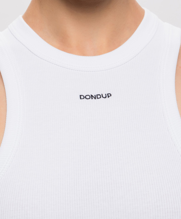 Dondup Белая майка в рубчик DS071JS0314DNC4 изображение 5