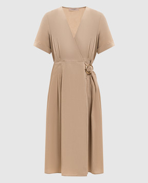 Twinset Бежева сукня з льоном 261TT2554