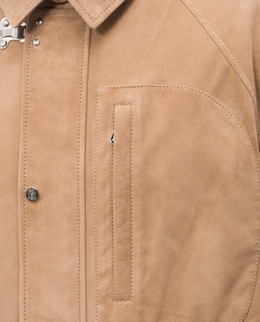 Brunello Cucinelli Бежевая замшевая куртка с эмблемой MPCFN2066