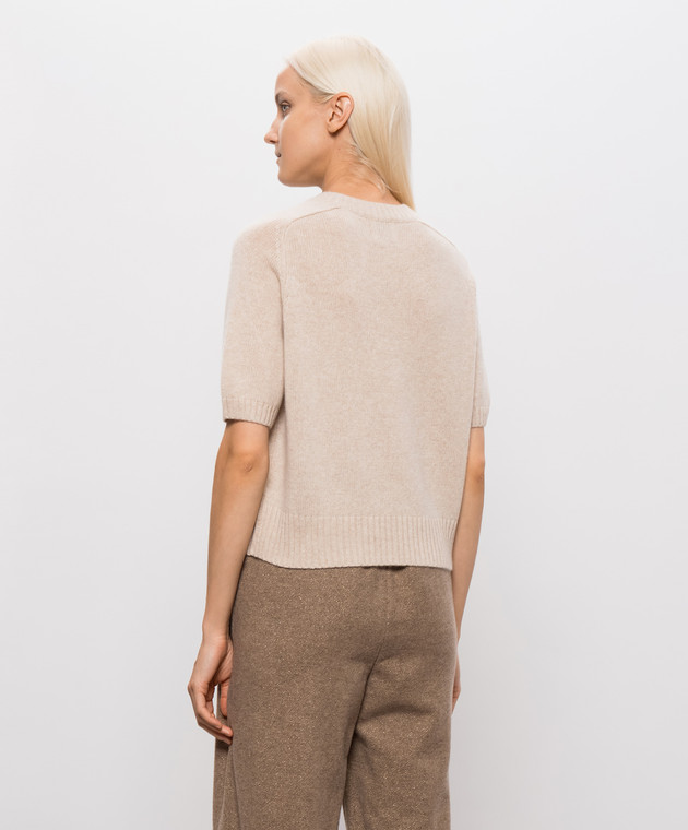 Allude Бежевий светр з короткими рукавами з кашеміру 26511152 зображення 4