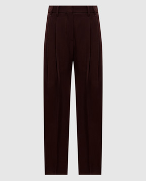 Brunello Cucinelli Бордовые брюки с шерстью с цепочкой мониль MA033P9045