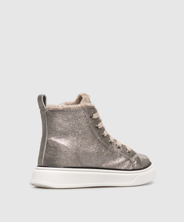 Brunello Cucinelli кожаные хайтопы на меху BZFAYZG409 изображение 3