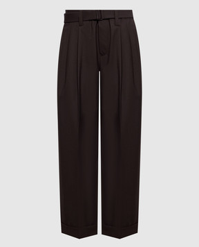 Brunello Cucinelli Коричневые брюки с шерстью MPW07P8995