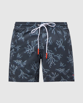 ISAIA Сірі шорти для плавання в брендовий принт COSI19BW252