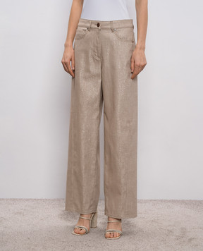 Peserico Коричневі штани з люрексом A0463300591