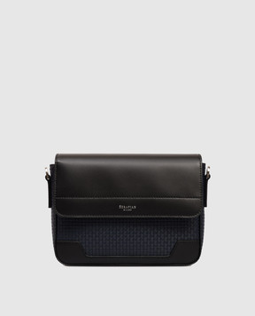 Serapian Синя шкіряна сумка-месенджер з логотипом SRSTSMML735024AC20