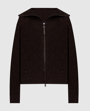 Brunello Cucinelli Коричневий кардиган з кашеміру та шовку MBM753506P