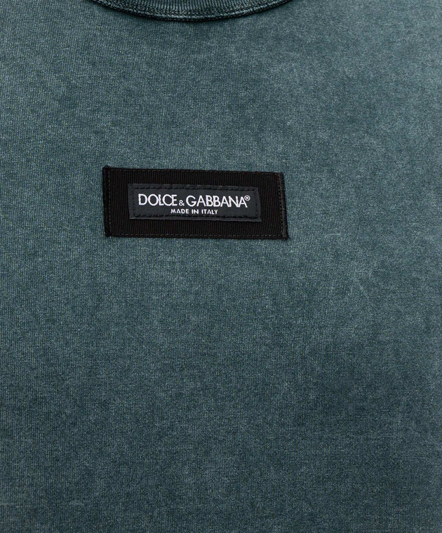 Dolce&Gabbana Зелена футболка з патчем логотипа G8RI4TG7P1O зображення 5