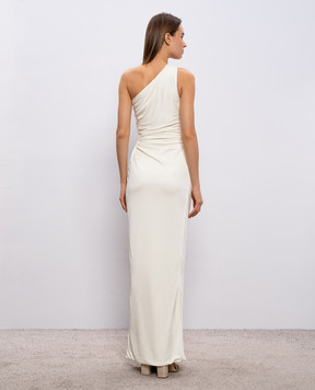 Versace Белое платье с драпировкой 10226121A12497