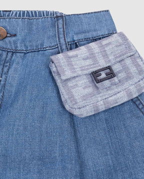 Fendi Детские синие джинсовые шорты JFF400AVWI