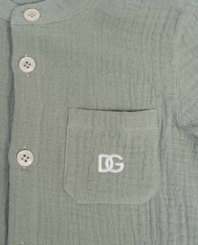 Dolce&Gabbana Дитяча зелена сорочка з монограмою логотипа L14S80FU5YU