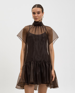 Simkhai Коричневое платье Beaux с оборкой 5251016O