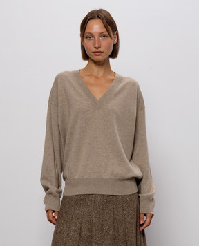 Brunello Cucinelli Коричневый пуловер из кашемира M12244412