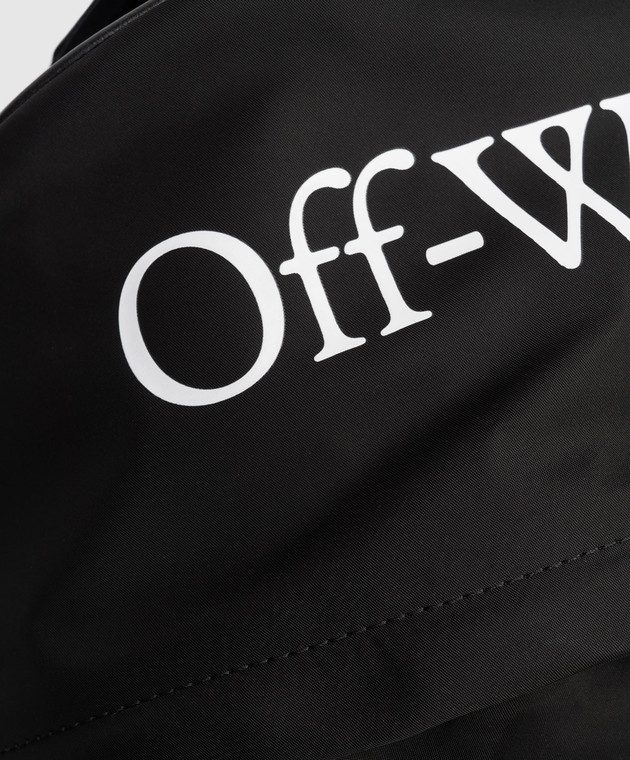 Off-White Чорний рюкзак з принтом логотипа та емблеми OMNB126C99FAB001 зображення 4