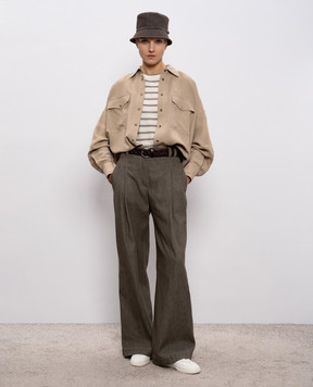 Brunello Cucinelli Белая футболка из шерсти и кашемира M14854100