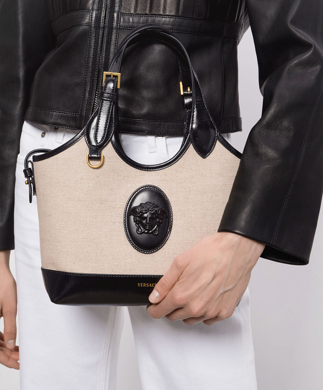 Versace Бежева сумка-тоут Rivière 10243241A17864 зображення 2