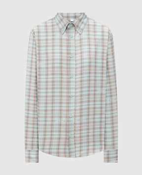 Off-White Блакитна сорочка у візерунок 44XGE04MS26F001